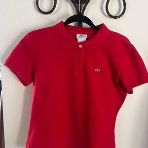Lacoste Red Button Down Shirt Classic Style